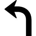 curva de seta apontando para a esquerda 