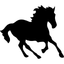 forma di cavallo nero da corsa icona