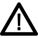 Triangular warning sign icon