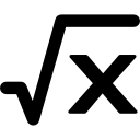 Square root of x math formula icon