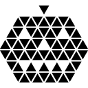 face poligonal de abóbora de halloween com pequenos triângulos 