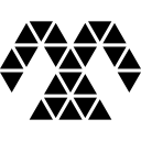 forma simétrica poligonal de pequenos triângulos 