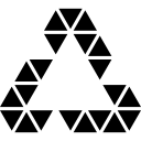 símbolo de reciclagem triangular poligonal 