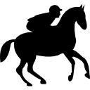 cavalo correndo com jóquei 