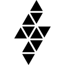 forma poligonal de raio de pequenos triângulos 