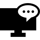 Monitor and rounded speech bubble 