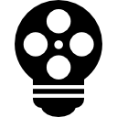 Lightbulb with cinema film reel 