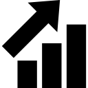 gráfico de barras con flecha ascendente 