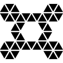 ornamento simétrico poligonal de linhas de pequenos triângulos 