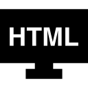 monitor de pantalla con letras html 