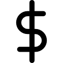 Dollar symbol of currency 