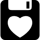 disquette avec un cœur Icône