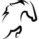 Horse with hair outline in jump pose 