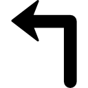Arrow of large size turning to the left icon