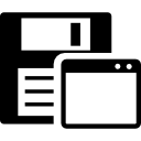floppy diskette met open venster icoon