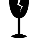 copa de vino con silueta de crack icon