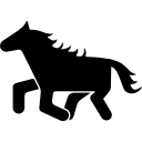piccolo cavallo in corsa rivolto a sinistra icona