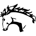 cavallo con variante della silhouette della testa infuriata icona