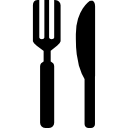 variantes de silueta de cuchillo y tenedor 