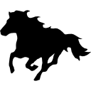 Running Horse Facing The Left Direction Silhouette