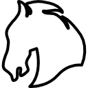 variante del contorno della testa di cavallo rivolta a sinistra icona