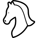 profilo della testa di cavallo rivolto a sinistra icona