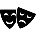 máscaras de teatro felizes e tristes 