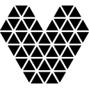 coração feito de pequenas formas triangulares 