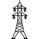 línea eléctrica con cuatro aisladores 