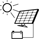 carga de batería con panel solar icon