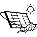 eco painel solar à luz do sol 