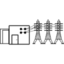 carcasa de energía con líneas eléctricas 