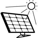 panel solar a la luz del sol icon