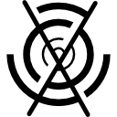 elektroniczny obwód kołowy z krzyżem ikona