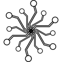 circuito hexagonal radial electrónico 