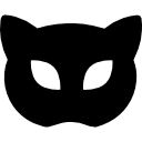 silhueta de máscara de carnaval como cara de gato 