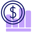 monedas de dólar icon