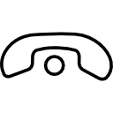 sinal auricular de telefone celular com contornos de círculo 