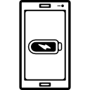 esquema de teléfono móvil con señal de batería completa en pantalla 