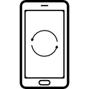 pantalla del teléfono móvil con dos flechas en círculo 