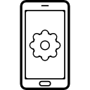tandradsymbool op het scherm van de mobiele telefoon icoon