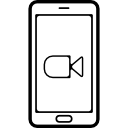 teléfono móvil con símbolo de cámara de video en pantalla 