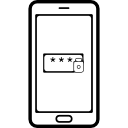 teléfono móvil protegido con contraseña 
