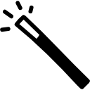 Magic wand hand drawn tool icon