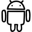 Android hand drawn logo outline icon