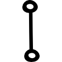 union hand getekend symbool van een lijn tussen twee cirkels icoon