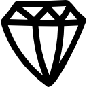 vista lateral de contorno dibujado a mano de diamante 