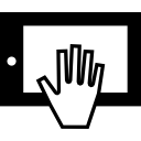 ipad com uma mão tocando a tela 