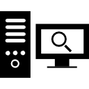 símbolo de interfaz de búsqueda de computadora 
