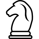 pieza de ajedrez con contorno de caballo 